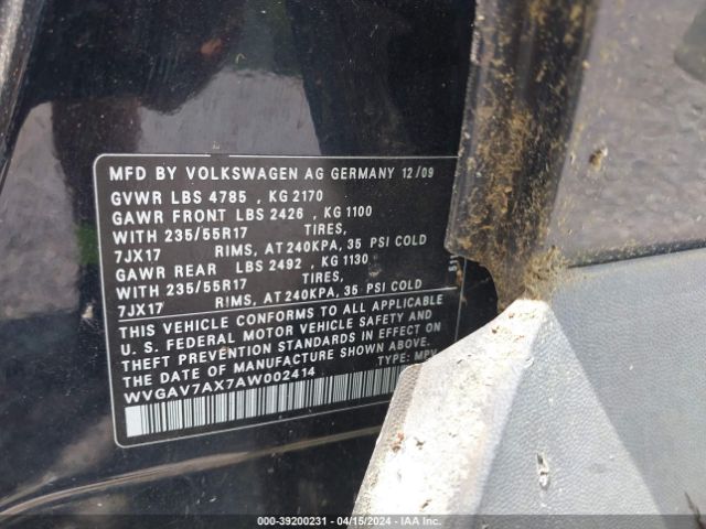 Photo 8 VIN: WVGAV7AX7AW002414 - VOLKSWAGEN TIGUAN 