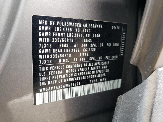 Photo 11 VIN: WVGAV7AX7AW529823 - VOLKSWAGEN TIGUAN S 