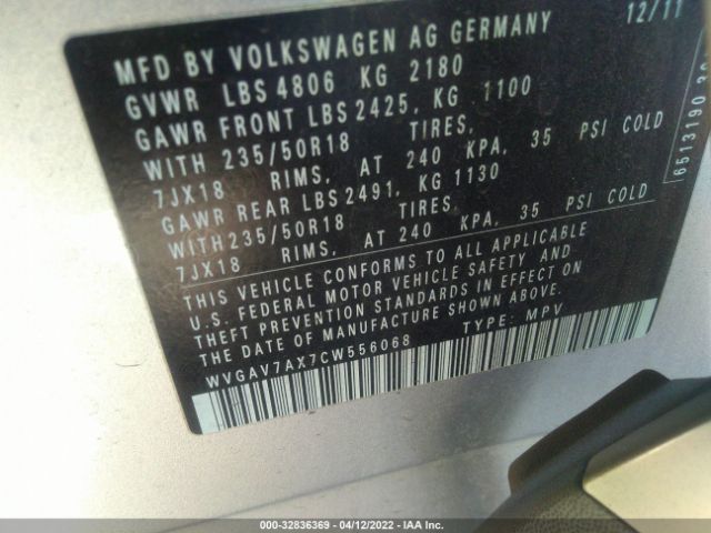 Photo 8 VIN: WVGAV7AX7CW556068 - VOLKSWAGEN TIGUAN 