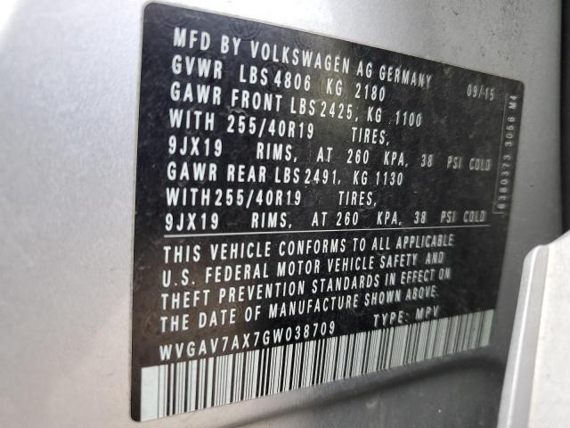 Photo 12 VIN: WVGAV7AX7GW038709 - VOLKSWAGEN TIGUAN S 