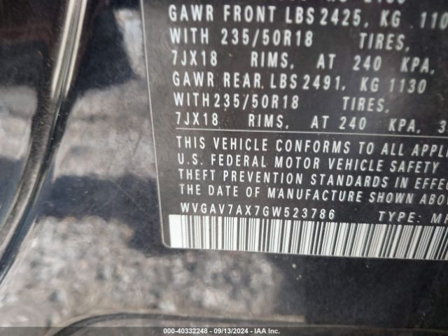 Photo 8 VIN: WVGAV7AX7GW523786 - VOLKSWAGEN TIGUAN 