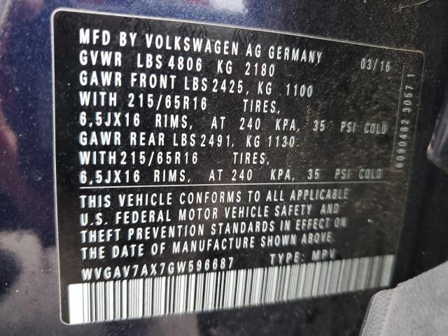 Photo 11 VIN: WVGAV7AX7GW596687 - VOLKSWAGEN TIGUAN 