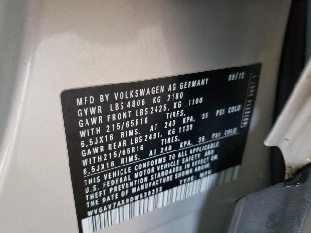 Photo 9 VIN: WVGAV7AX8DW539233 - VOLKSWAGEN TIGUAN S 