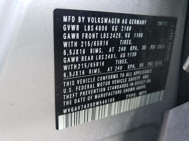 Photo 9 VIN: WVGAV7AX8DW540155 - VOLKSWAGEN TIGUAN 