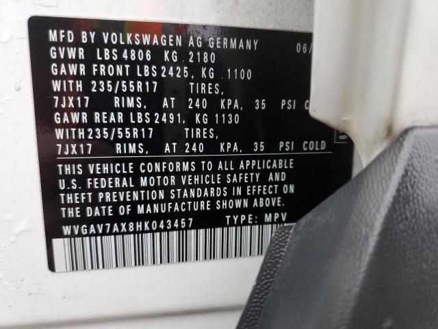 Photo 12 VIN: WVGAV7AX8HK043457 - VOLKSWAGEN TIGUAN 