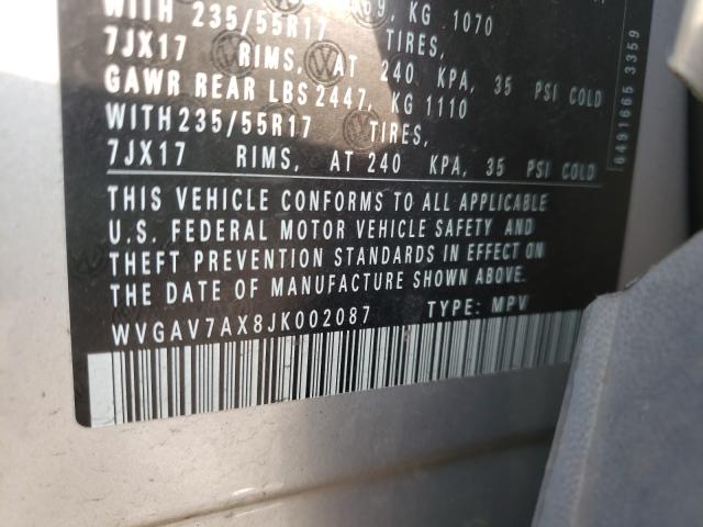 Photo 9 VIN: WVGAV7AX8JK002087 - VOLKSWAGEN TIGUAN 