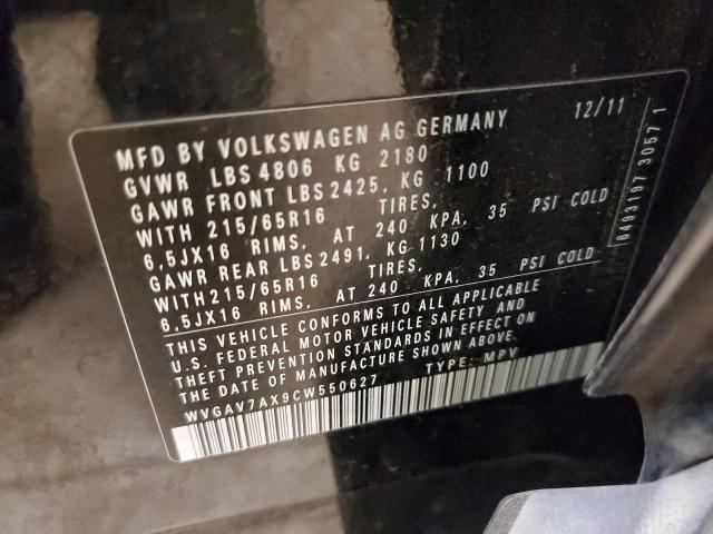 Photo 11 VIN: WVGAV7AX9CW550627 - VOLKSWAGEN TIGUAN 