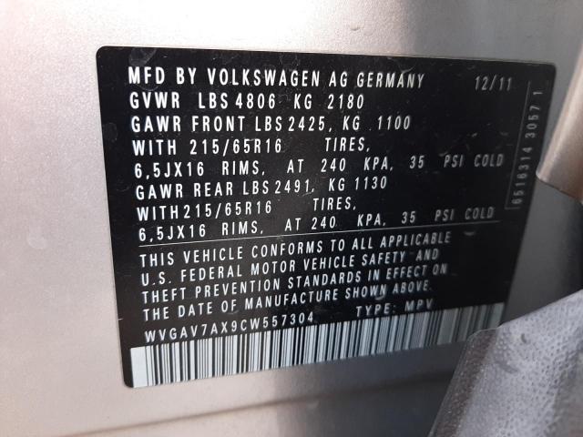 Photo 12 VIN: WVGAV7AX9CW557304 - VOLKSWAGEN TIGUAN S 