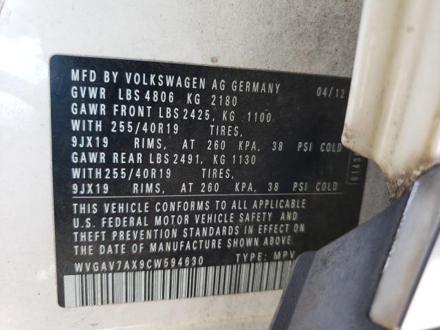 Photo 9 VIN: WVGAV7AX9CW594630 - VOLKSWAGEN TIGUAN S 