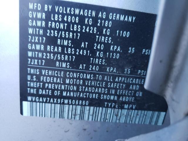 Photo 9 VIN: WVGAV7AX9FW506860 - VOLKSWAGEN TIGUAN 