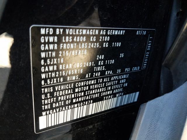 Photo 9 VIN: WVGAV7AX9HW507879 - VOLKSWAGEN TIGUAN 