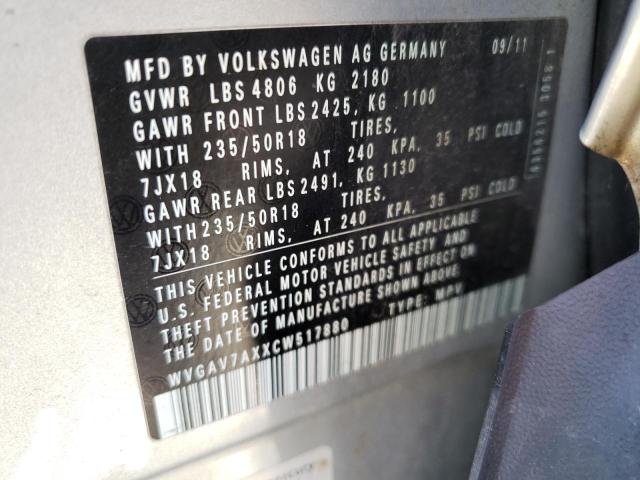 Photo 12 VIN: WVGAV7AXXCW517880 - VOLKSWAGEN TIGUAN 