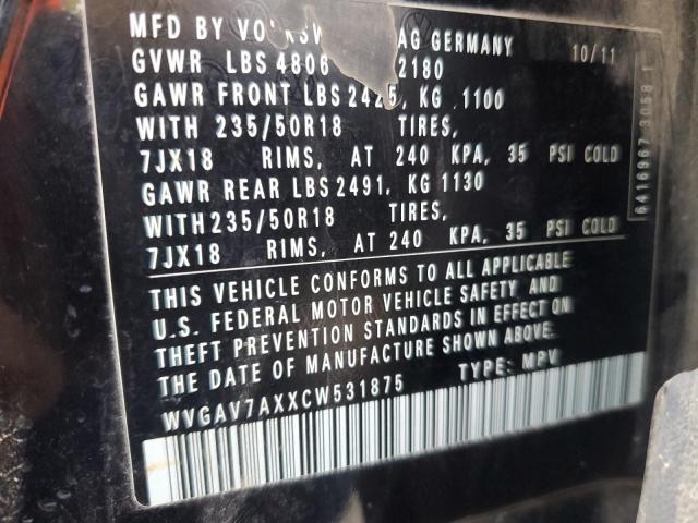 Photo 12 VIN: WVGAV7AXXCW531875 - VOLKSWAGEN TIGUAN S 