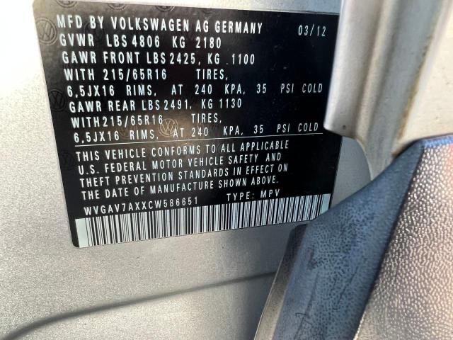 Photo 9 VIN: WVGAV7AXXCW586651 - VOLKSWAGEN TIGUAN 