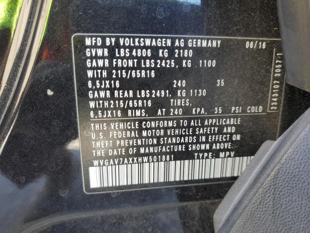 Photo 12 VIN: WVGAV7AXXHW501881 - VOLKSWAGEN TIGUAN S 