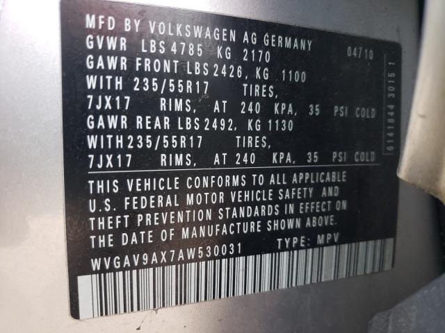 Photo 9 VIN: WVGAV9AX7AW530031 - VOLKSWAGEN TIGUAN 