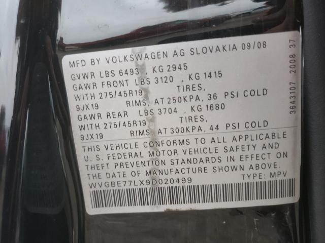 Photo 12 VIN: WVGBE77LX9D020499 - VOLKSWAGEN TOUAREG 