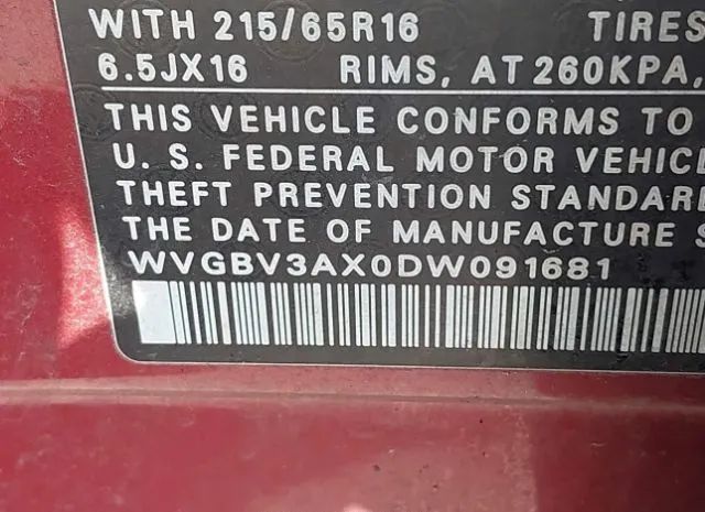 Photo 8 VIN: WVGBV3AX0DW091681 - VOLKSWAGEN TIGUAN 