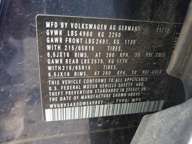 Photo 9 VIN: WVGBV3AX0DW565807 - VOLKSWAGEN TIGUAN S 