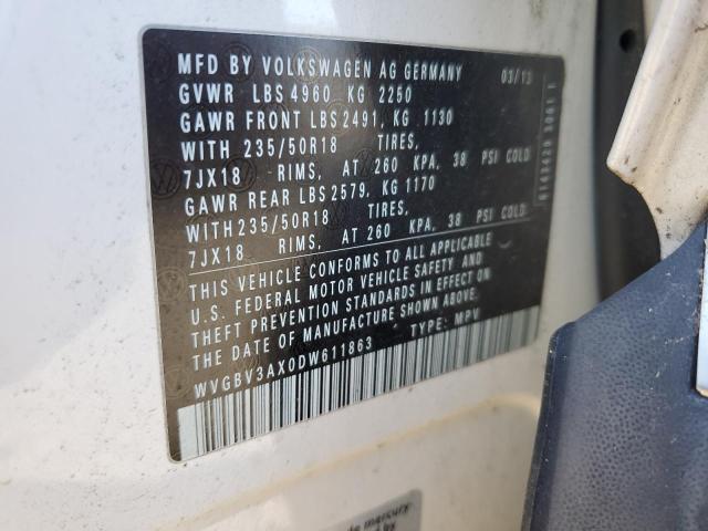 Photo 12 VIN: WVGBV3AX0DW611863 - VOLKSWAGEN TIGUAN S 