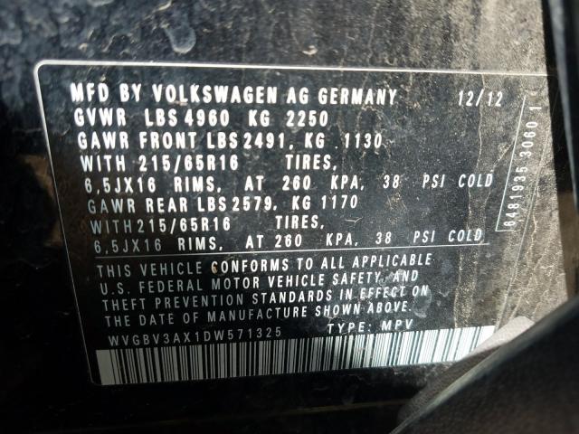 Photo 9 VIN: WVGBV3AX1DW571325 - VOLKSWAGEN TIGUAN 