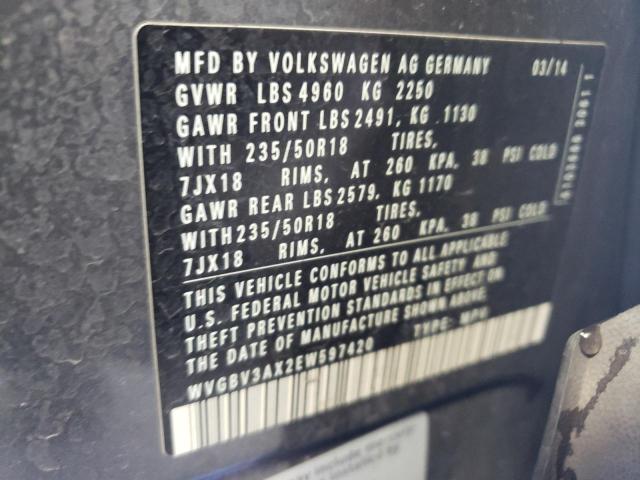 Photo 12 VIN: WVGBV3AX2EW597420 - VOLKSWAGEN TIGUAN 