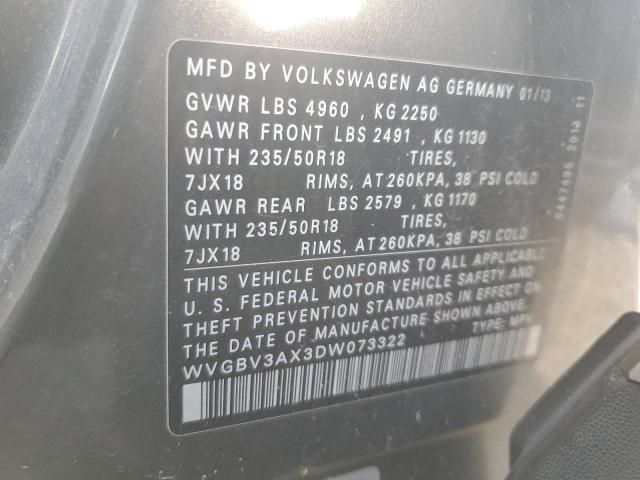 Photo 12 VIN: WVGBV3AX3DW073322 - VOLKSWAGEN TIGUAN S 