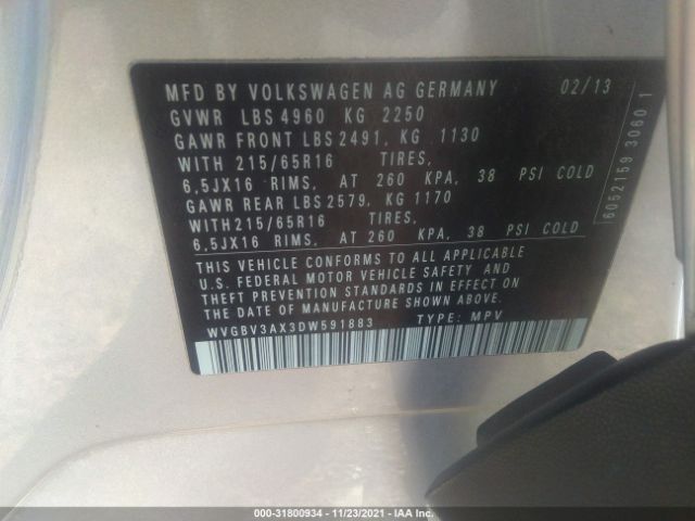 Photo 8 VIN: WVGBV3AX3DW591883 - VOLKSWAGEN TIGUAN 