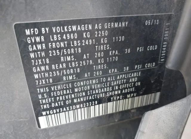 Photo 8 VIN: WVGBV3AX3DW623229 - VOLKSWAGEN TIGUAN 