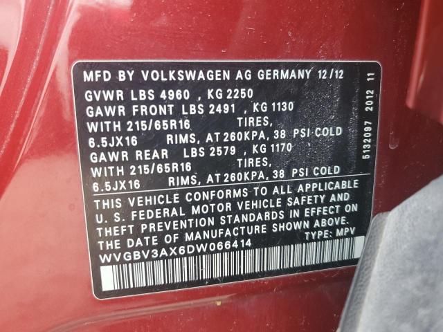 Photo 12 VIN: WVGBV3AX6DW066414 - VOLKSWAGEN TIGUAN S 