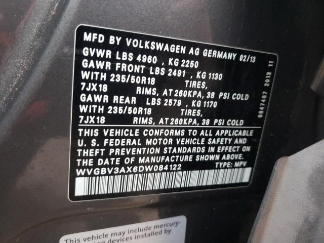 Photo 12 VIN: WVGBV3AX6DW084122 - VOLKSWAGEN TIGUAN S 