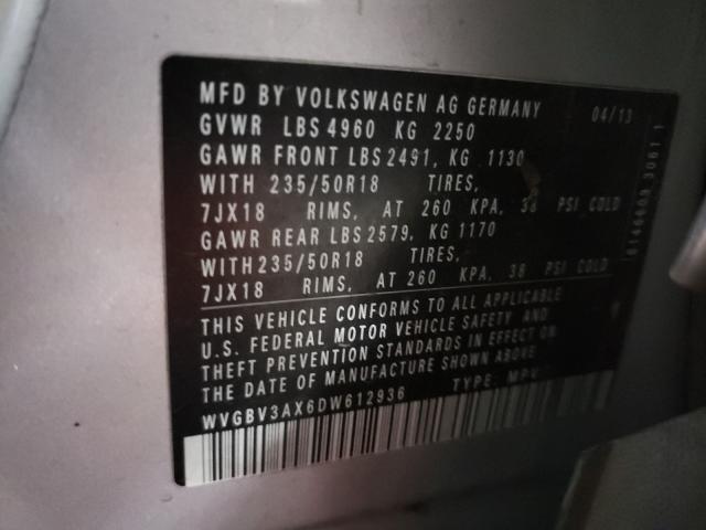 Photo 9 VIN: WVGBV3AX6DW612936 - VOLKSWAGEN TIGUAN S 