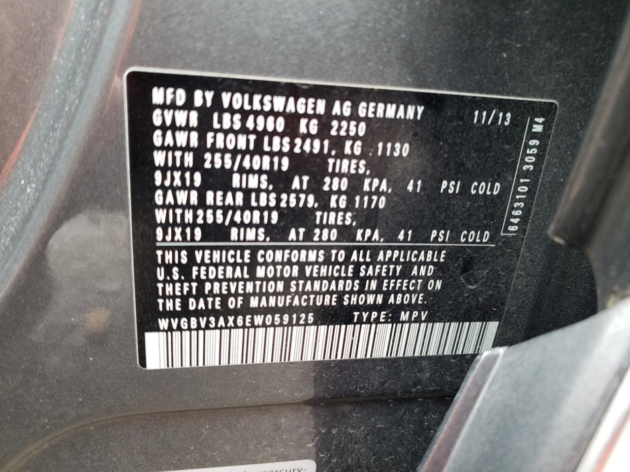 Photo 12 VIN: WVGBV3AX6EW059125 - VOLKSWAGEN TIGUAN 