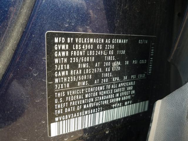 Photo 9 VIN: WVGBV3AX6EW588221 - VOLKSWAGEN TIGUAN S 