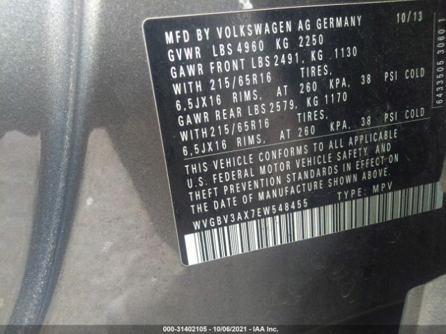 Photo 8 VIN: WVGBV3AX7EW548455 - VOLKSWAGEN TIGUAN 