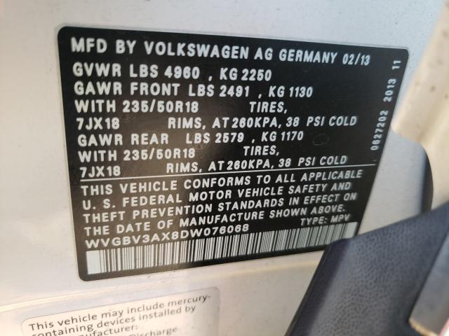 Photo 9 VIN: WVGBV3AX8DW076068 - VOLKSWAGEN TIGUAN 