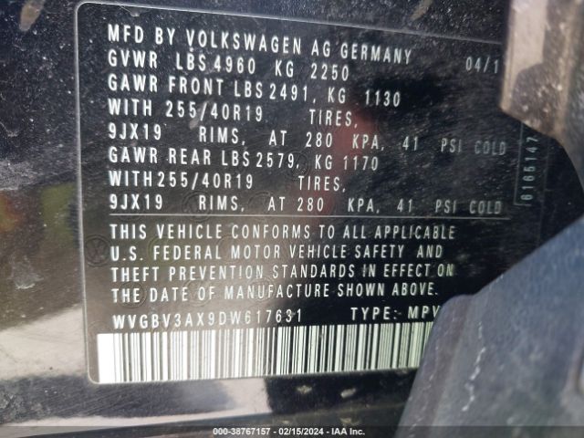 Photo 8 VIN: WVGBV3AX9DW617631 - VOLKSWAGEN TIGUAN 