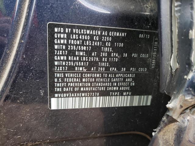 Photo 9 VIN: WVGBV3AX9EW527378 - VOLKSWAGEN TIGUAN S 