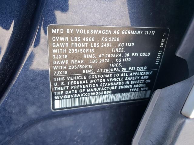 Photo 9 VIN: WVGBV3AXXDW052886 - VOLKSWAGEN TIGUAN S 