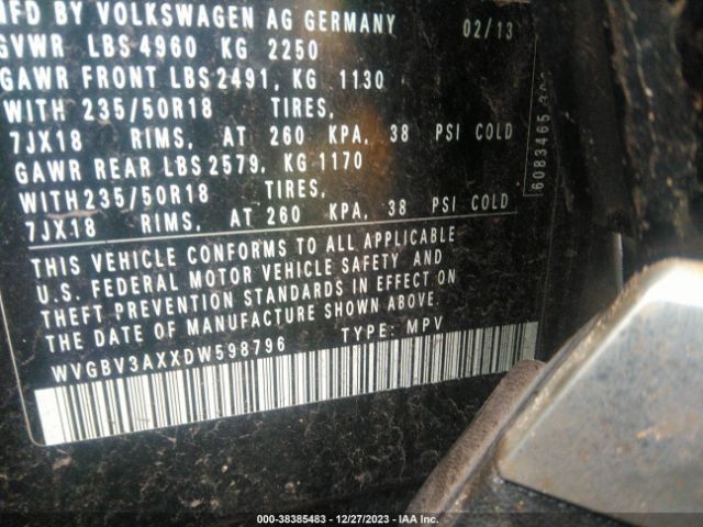 Photo 8 VIN: WVGBV3AXXDW598796 - VOLKSWAGEN TIGUAN 