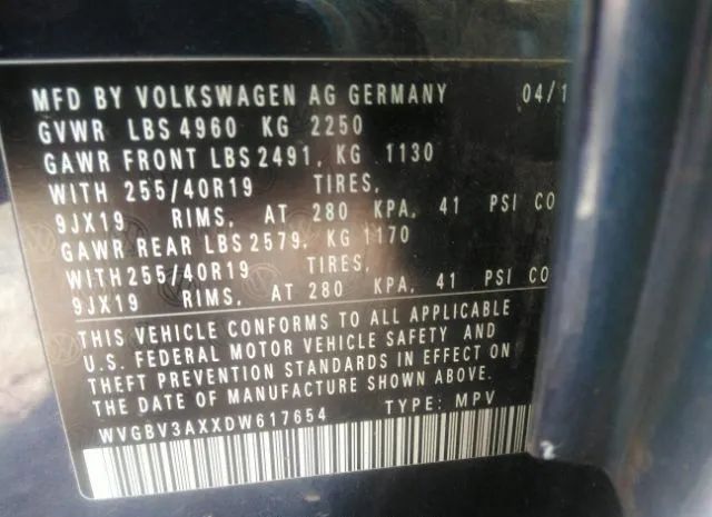 Photo 8 VIN: WVGBV3AXXDW617654 - VOLKSWAGEN TIGUAN 