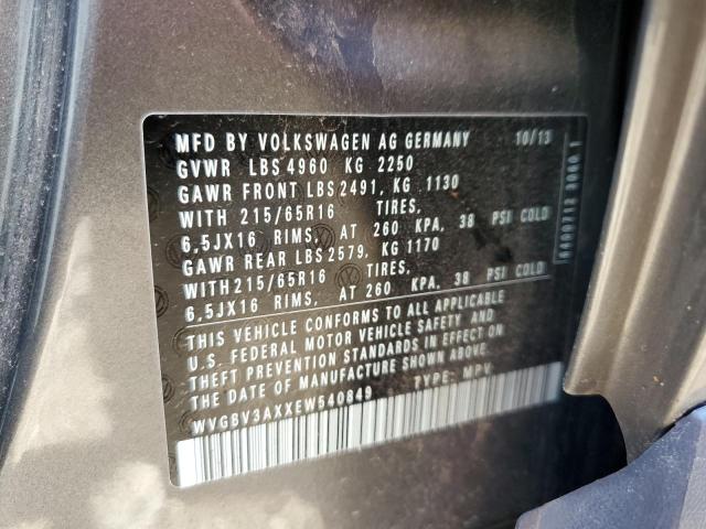 Photo 12 VIN: WVGBV3AXXEW540849 - VOLKSWAGEN TIGUAN S 