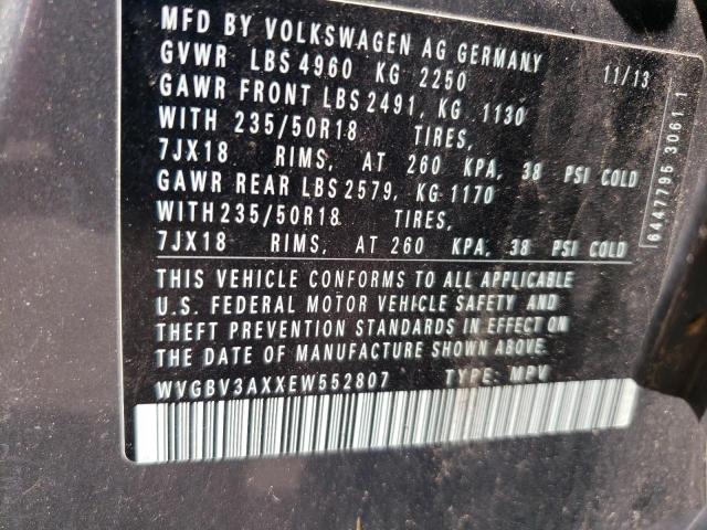 Photo 12 VIN: WVGBV3AXXEW552807 - VOLKSWAGEN TIGUAN 