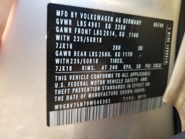 Photo 12 VIN: WVGBV75N79W545383 - VOLKSWAGEN TIGUAN SE 