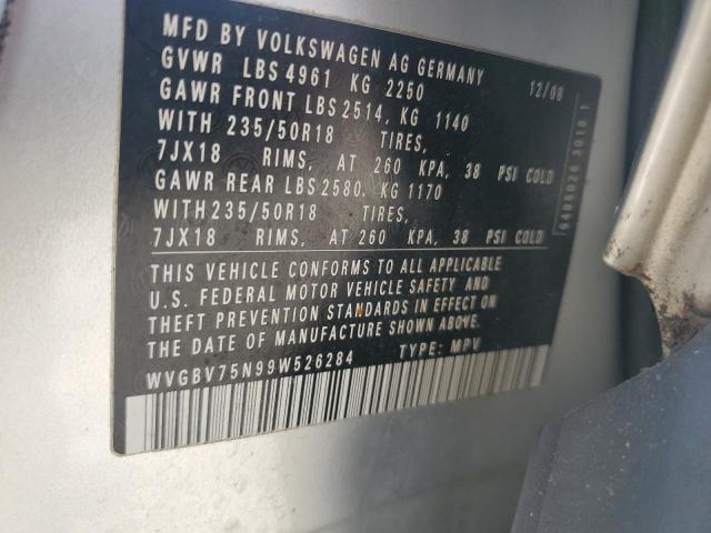 Photo 12 VIN: WVGBV75N99W526284 - VOLKSWAGEN TIGUAN SE 