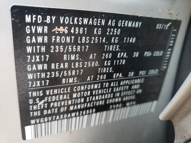 Photo 9 VIN: WVGBV7AX0AW526959 - VOLKSWAGEN TIGUAN 