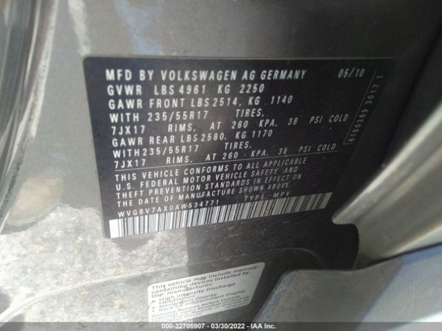 Photo 8 VIN: WVGBV7AX0AW534771 - VOLKSWAGEN TIGUAN 