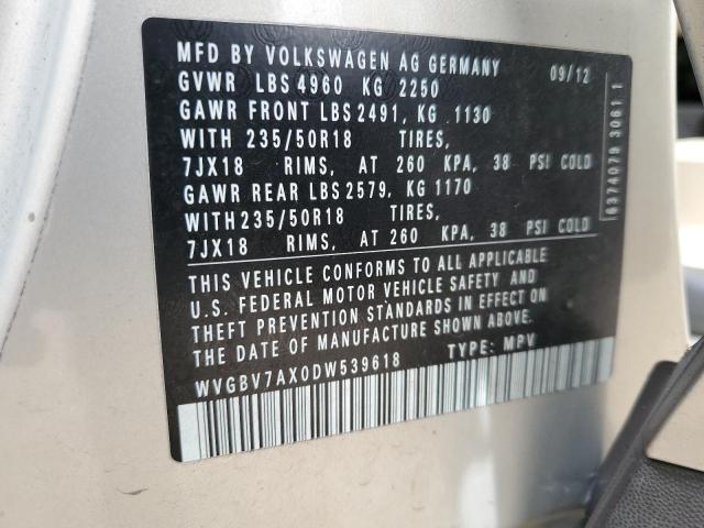 Photo 11 VIN: WVGBV7AX0DW539618 - VOLKSWAGEN TIGUAN S 