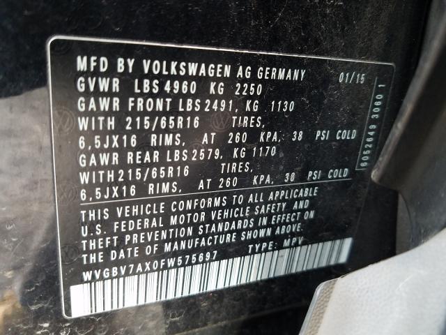 Photo 9 VIN: WVGBV7AX0FW575697 - VOLKSWAGEN TIGUAN 