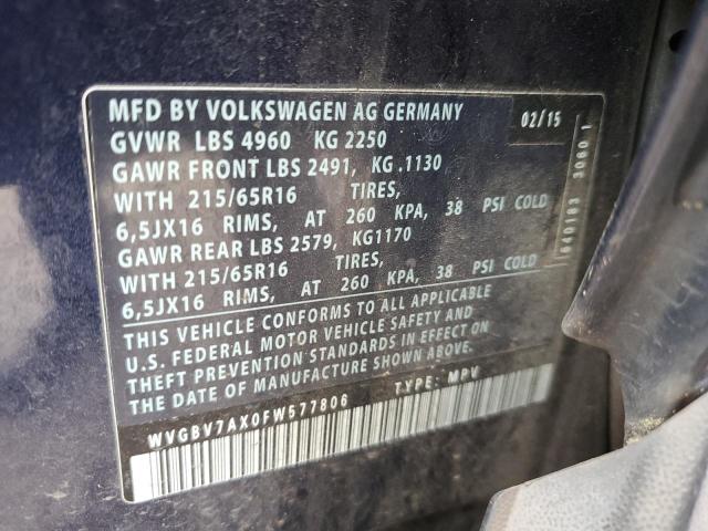 Photo 11 VIN: WVGBV7AX0FW577806 - VOLKSWAGEN TIGUAN 